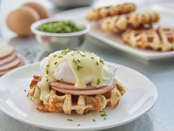Cheesy Croissant Waffles