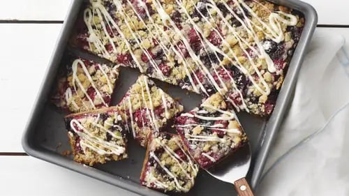 Double-Berry White Chocolate Crumble Bars