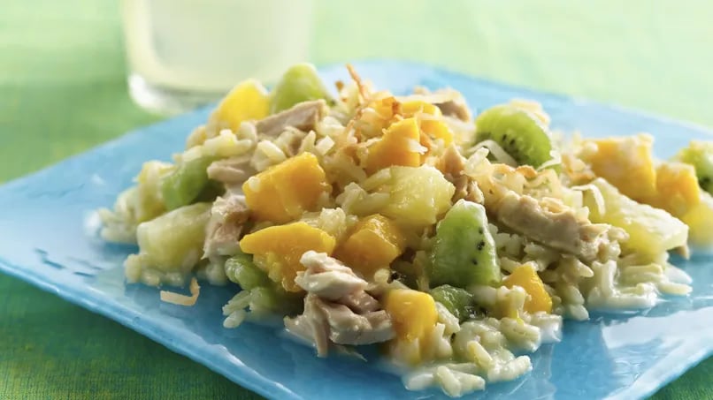 Tropical Fruit, Rice and Tuna Salad