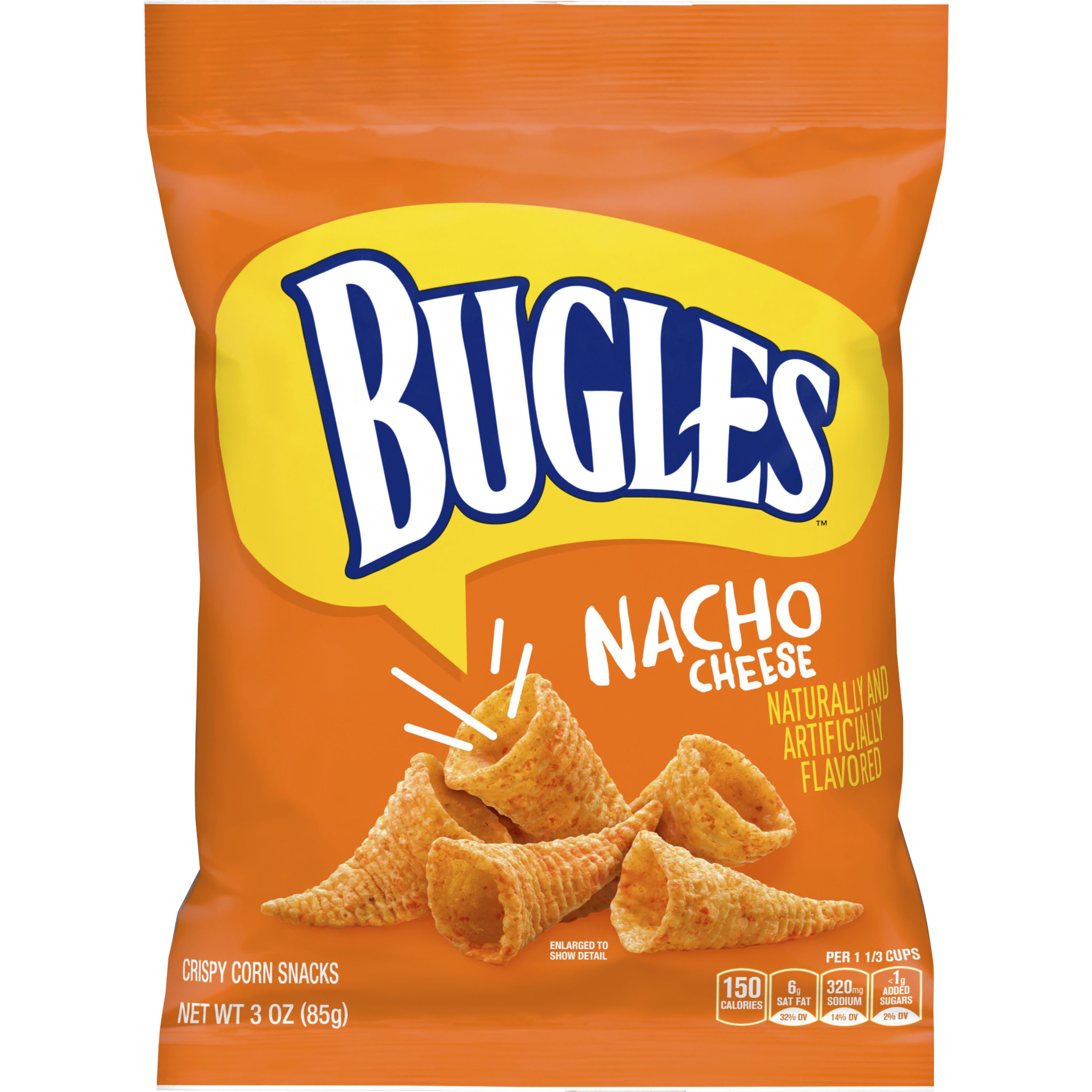 Front - 3D Bugles Salty Snack Bag Nacho Cheese 6/3 OZ