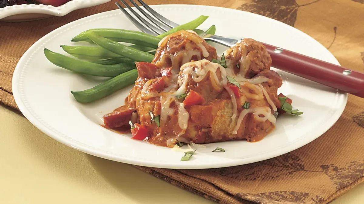 Meatball Pizza Sandwich Casserole