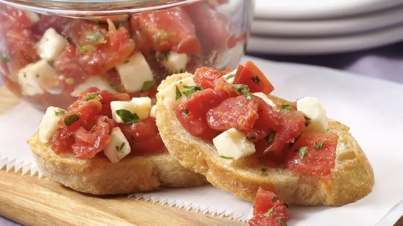 Garlic Crostini with Fresh Mozzarella