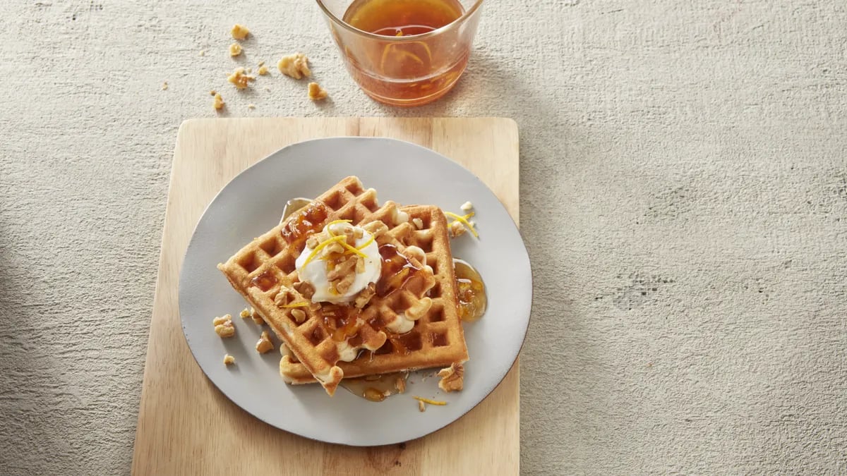 Orange-Walnut Waffles