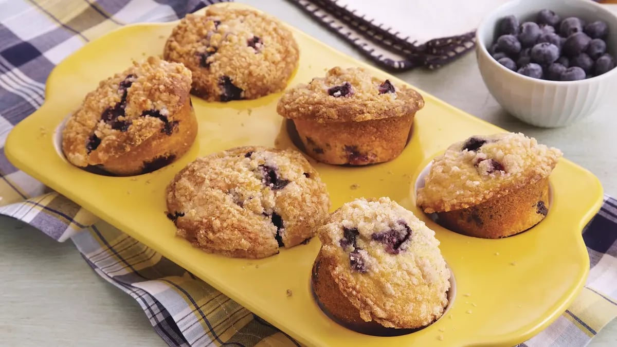 Streusel Topped Blueberry Muffins