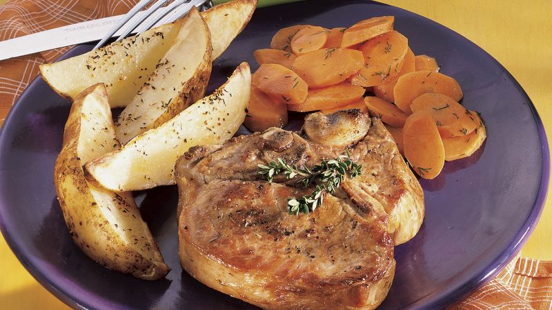 Peppery Pork Chops and Potatoes