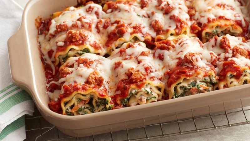Cheesy Spinach Lasagna Rolls