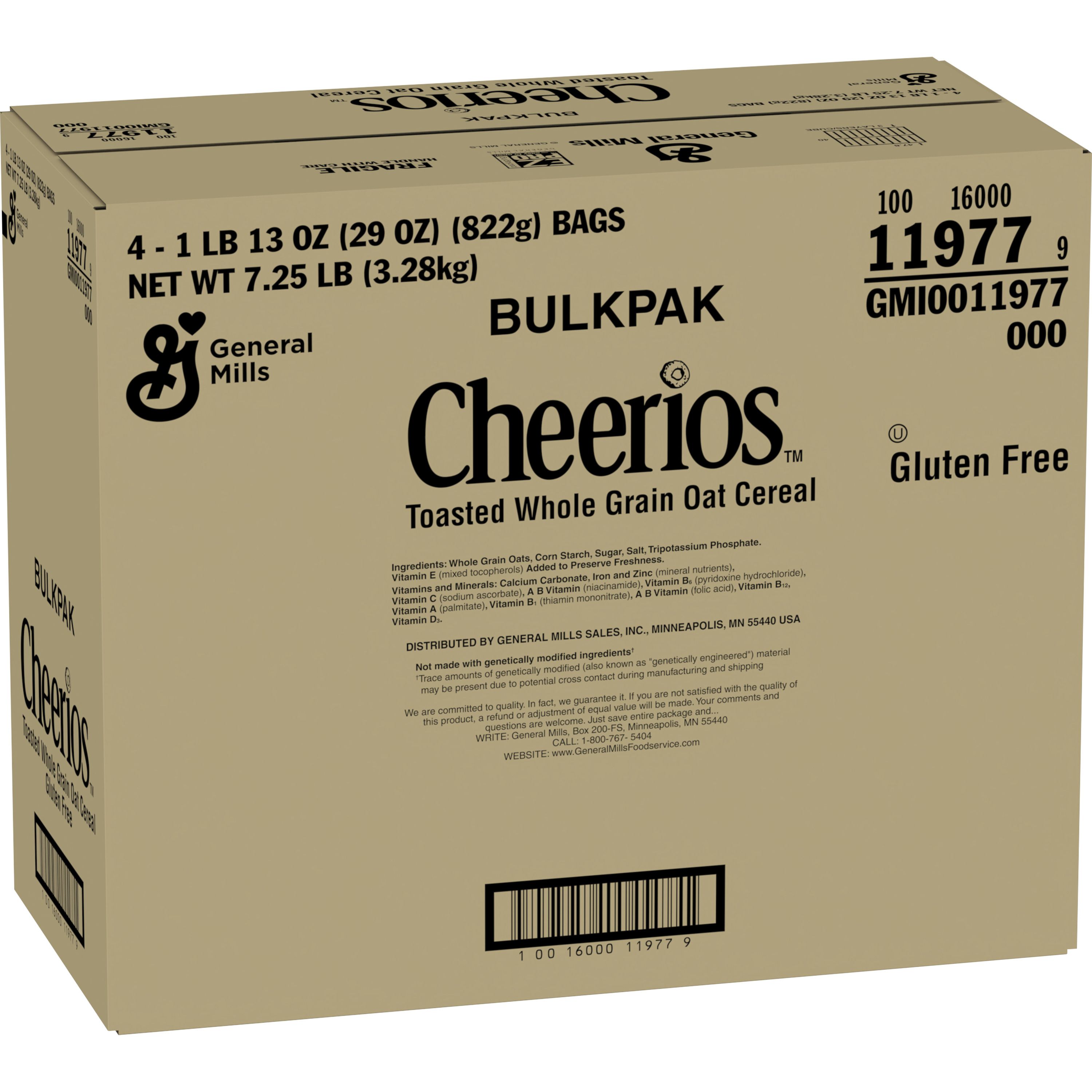 Case - Left Front 3D Cheerios Gluten Free Cereal Bulk Bag 4/29 OZ