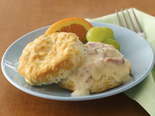 Biscuits with Bacon Cheddar Gravy