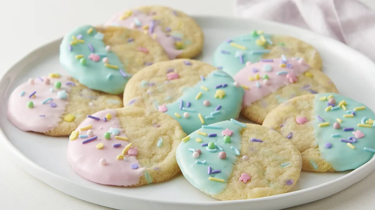 Sprinkled and Dipped Sugar Cookies