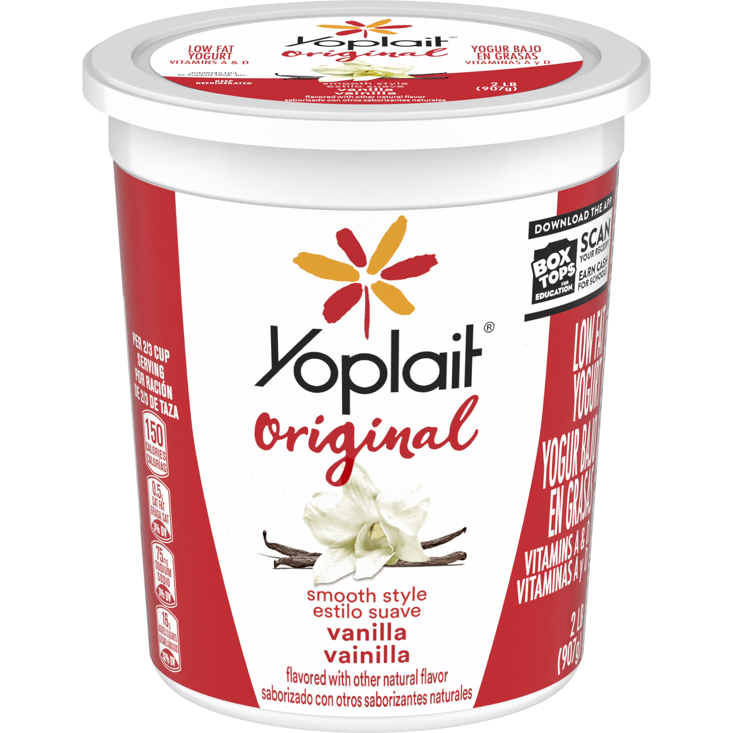 Front - 3D Yoplait Original Yogurt Bulk Tub Low Fat Vanilla 6/32 OZ