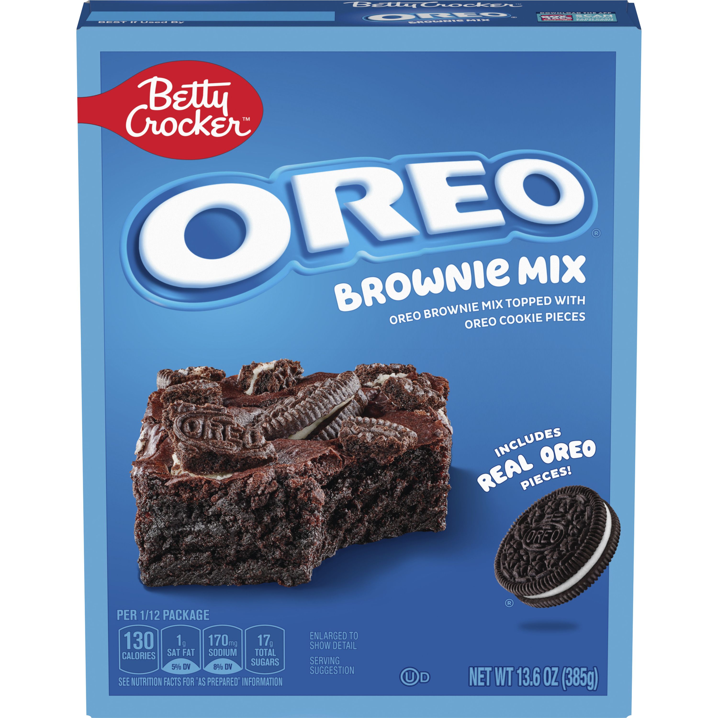 Betty Crocker OREO Brownie Mix, OREO Brownie Mix Topped With OREO Cookie Pieces, 13.6 oz - Front