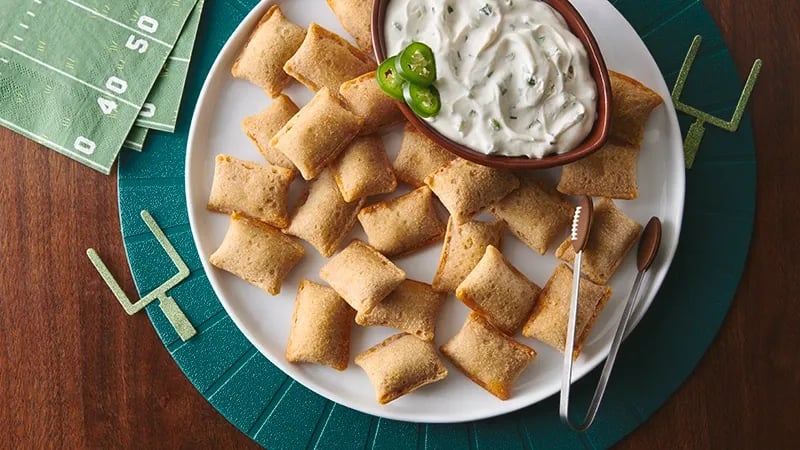 Jalapeño Popper Party Dip & Pizza Rolls