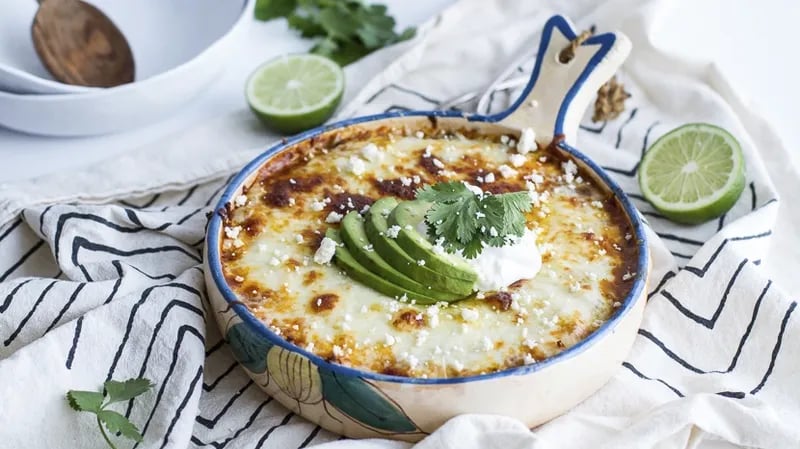 Chicken Enchilada Quinoa Bake