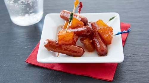 Mini Hot Dogs with Tulip Vienna Sausages and Pineapple Sauce