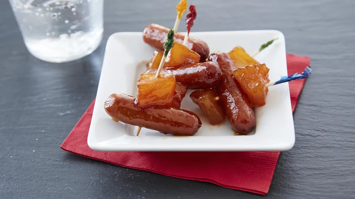 Slow-Cooker Pineapple Glazed Cocktail Sausages