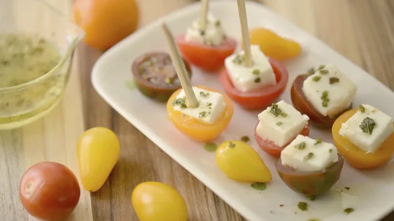 Stuffed Heirloom Cherry Tomatoes