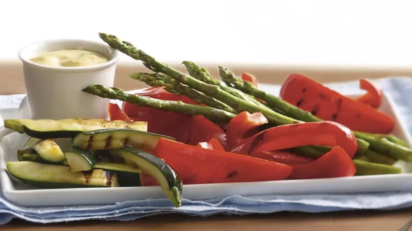 Grilled Veggie Platter with Ginger-Mustard Dip 