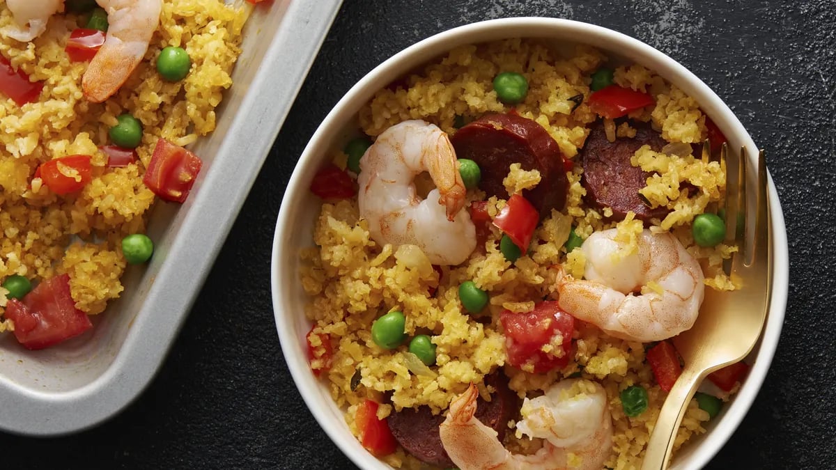 Sheet-Pan Paella with Shrimp and Chorizo