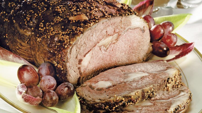 Pepper-Crusted Prime Rib with Zinfandel Sauce