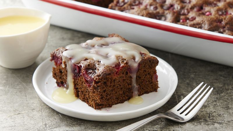 Cranberry Molasses Cake with Sweet Butter Sauce
