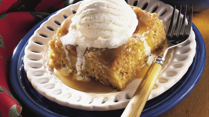 Country Apple Cake with Caramel Sauce