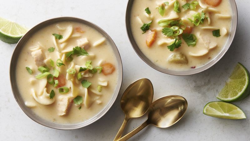 Thai Chicken Noodle Soup for Two