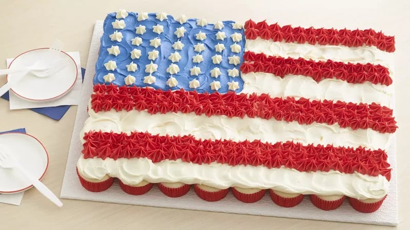 Fourth of July Cupcake Flag Cake