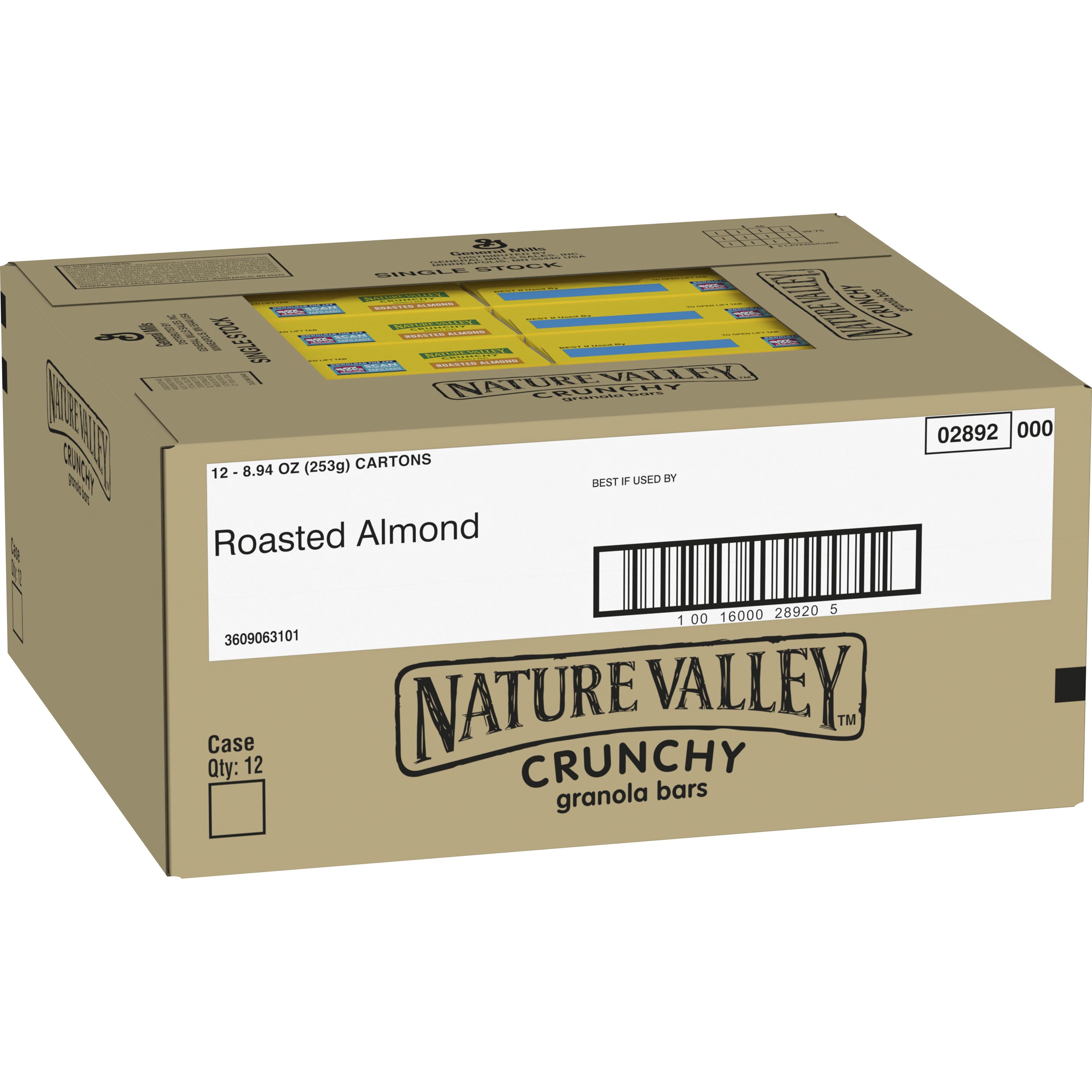 Case - Left Front 3D Nature Valley(TM) Crunchy Granola Bars Roasted Almond (Double Bar) (6 ct) 1.49 oz