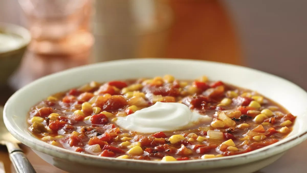 Mexican Roasted-Corn and Red Pepper Soup