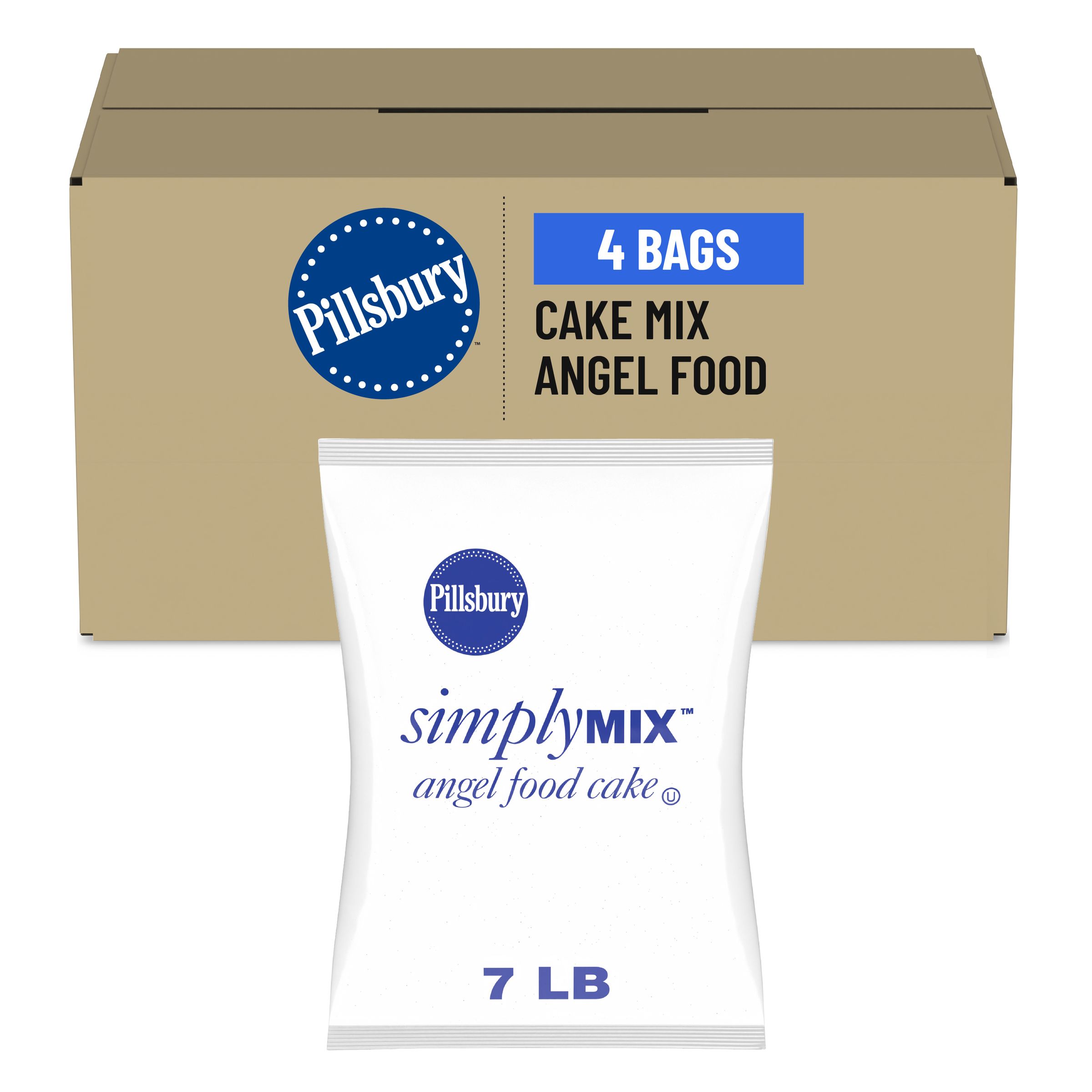  Case Optimized Hero Pillsbury SimplyMix Cake Mix Bag Angel Food 4/114 OZ