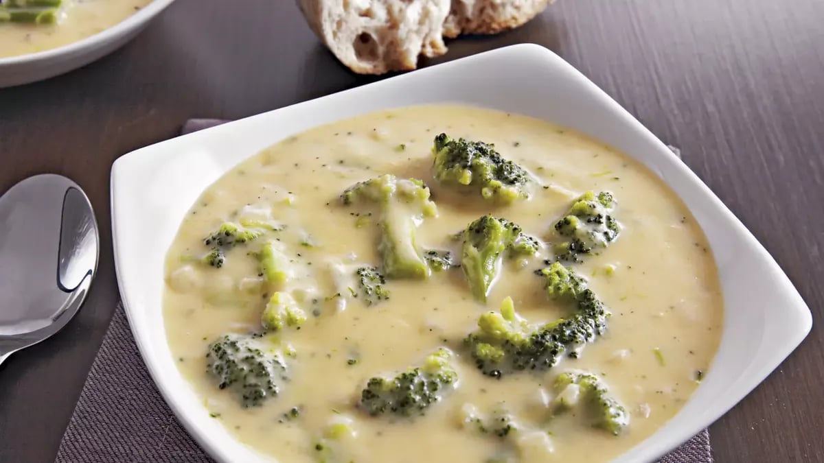 Slow-Cooker Three Cheese Broccoli Soup