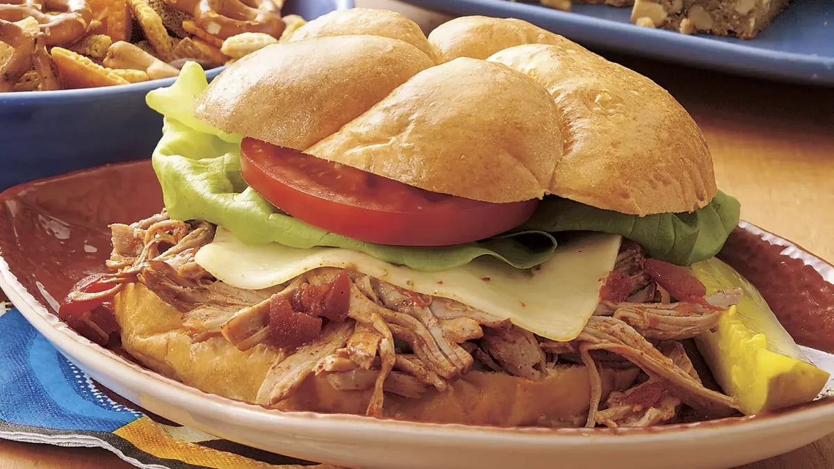 Slow-Cooker Hot Pork Sandwiches