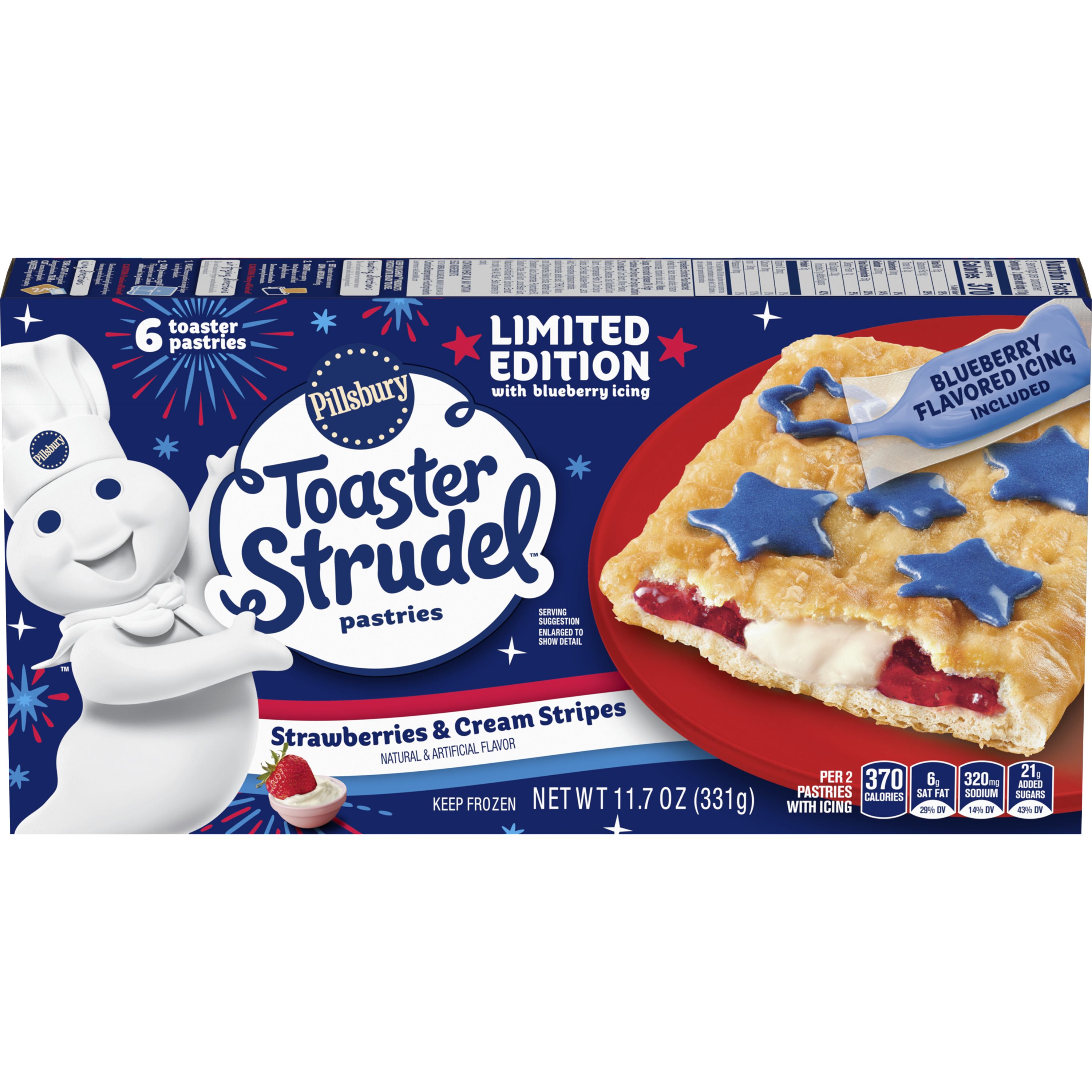 Pillsbury Pillsbury Toaster Strudel Stars & Stripes Strawberries & Cream Stripes — product image