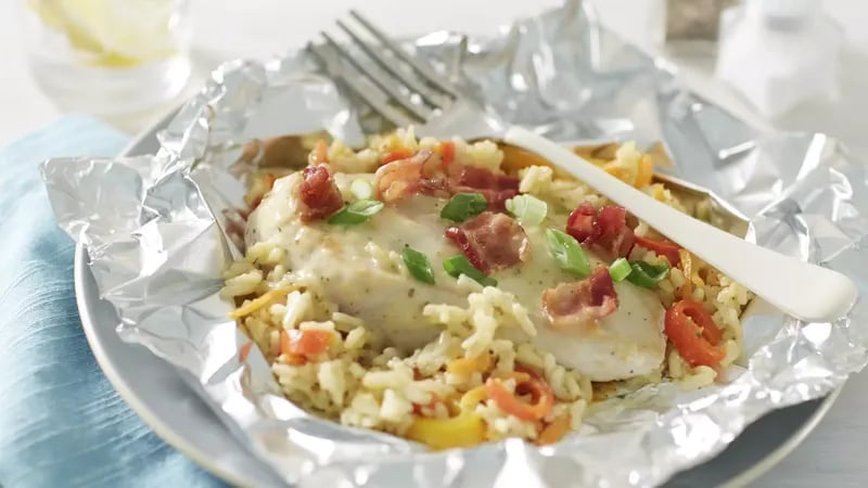 Chicken and Rice Casserole Foil Packs