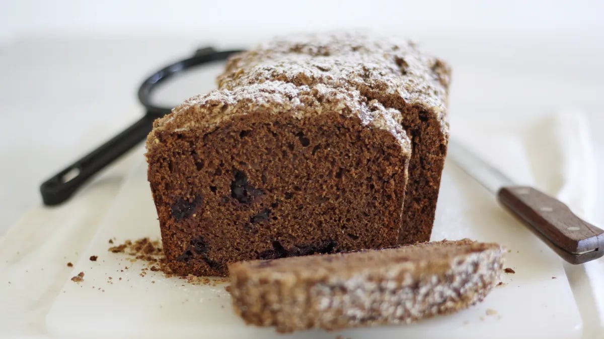 Dark Chocolate Roasted Cherry Quick Bread