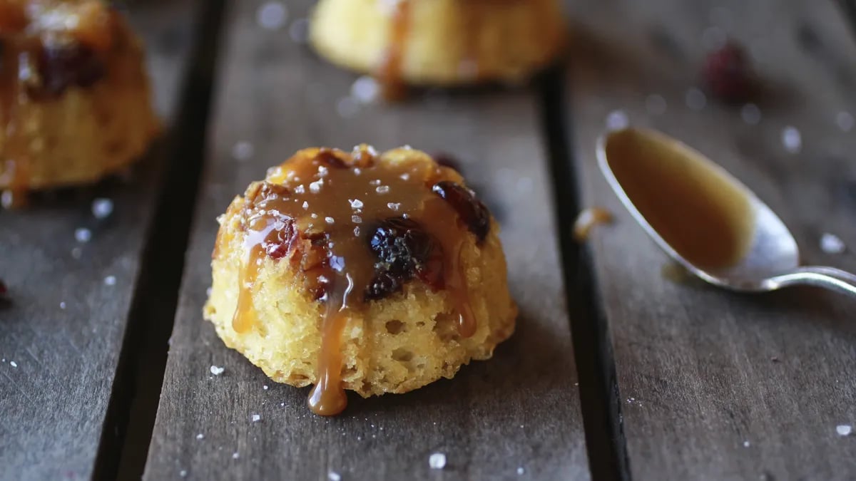 Pineapple Upside-Down Salted Caramel Mini Bundt Cakes