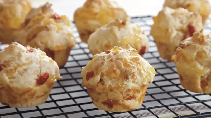 Mini Beer Pimiento Cheese Muffins