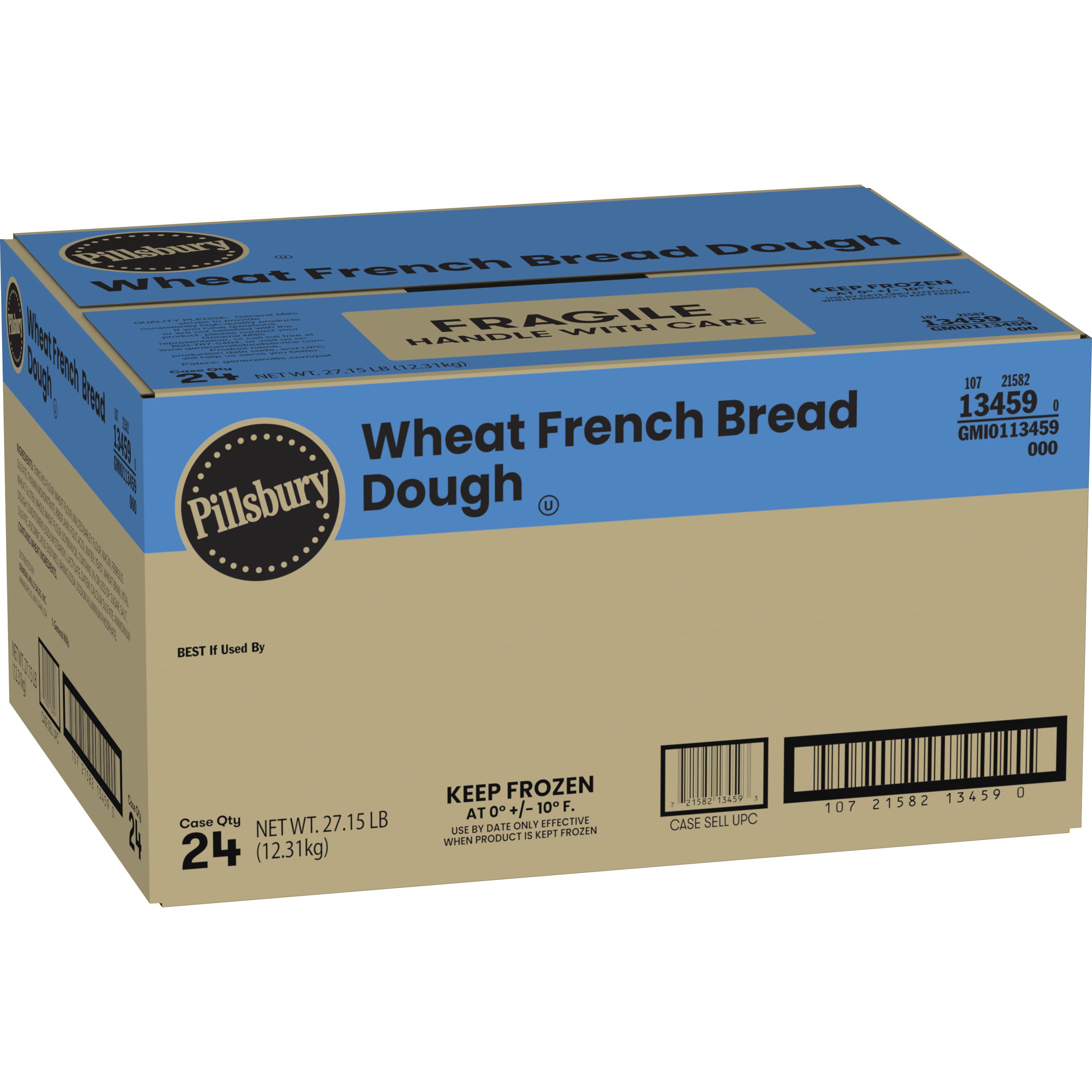 Case - Left Front 3D Pillsbury™ Wheat Bread Dough 24 Count