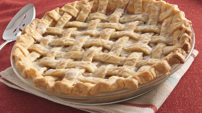 Brown Sugar-Cream-Apple Lattice Pie
