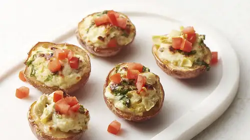 Mini Spinach-Artichoke Potato Skins