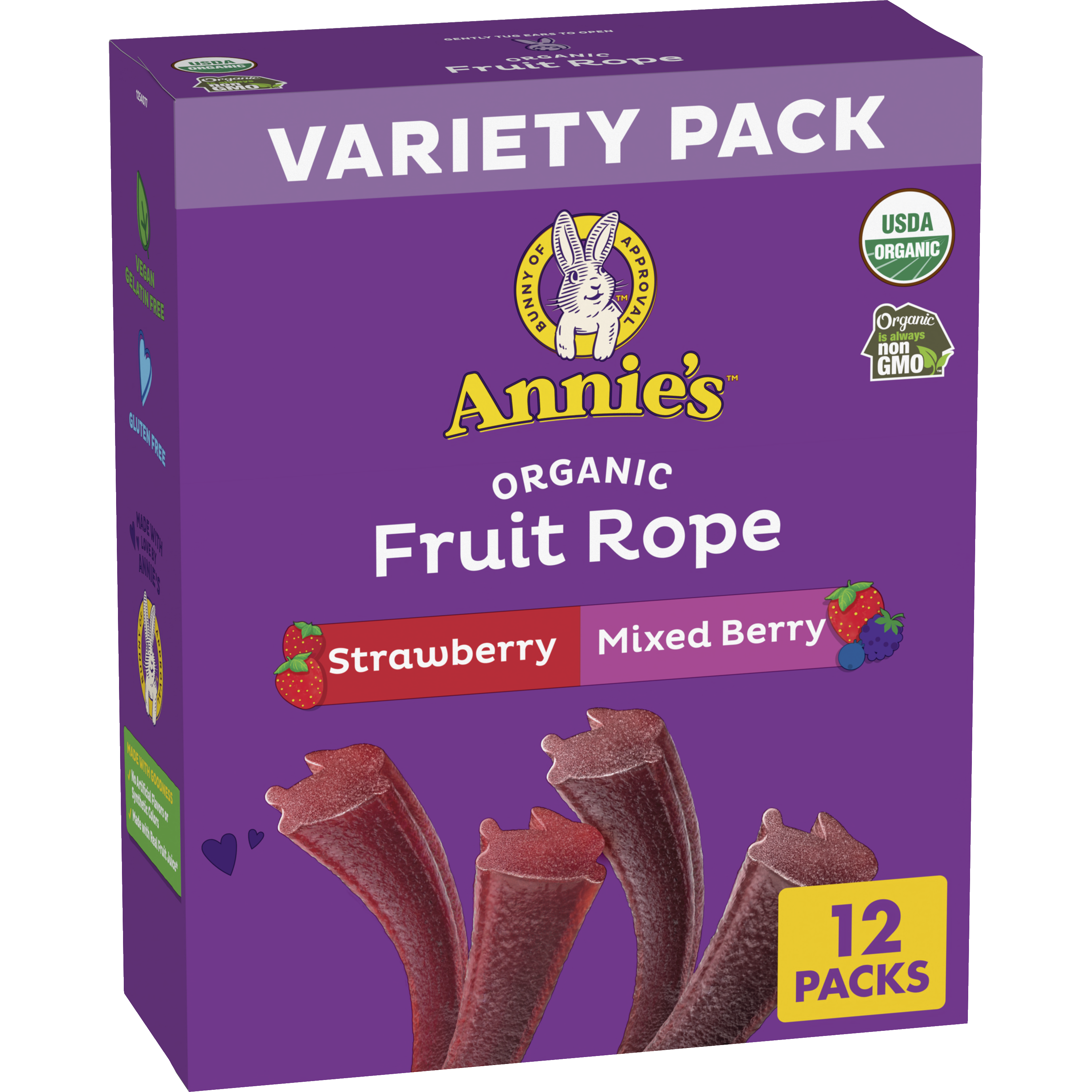 【Annie 】factoy-b revel Organic Strawberry & Mixed Berry Fruit Rope | Annie's