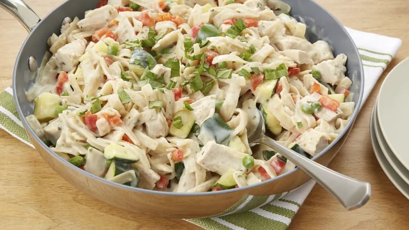 Turkey Fettuccine Primavera