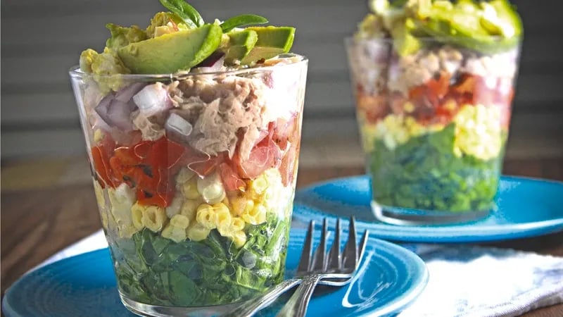 Rainbow Salad in a Glass