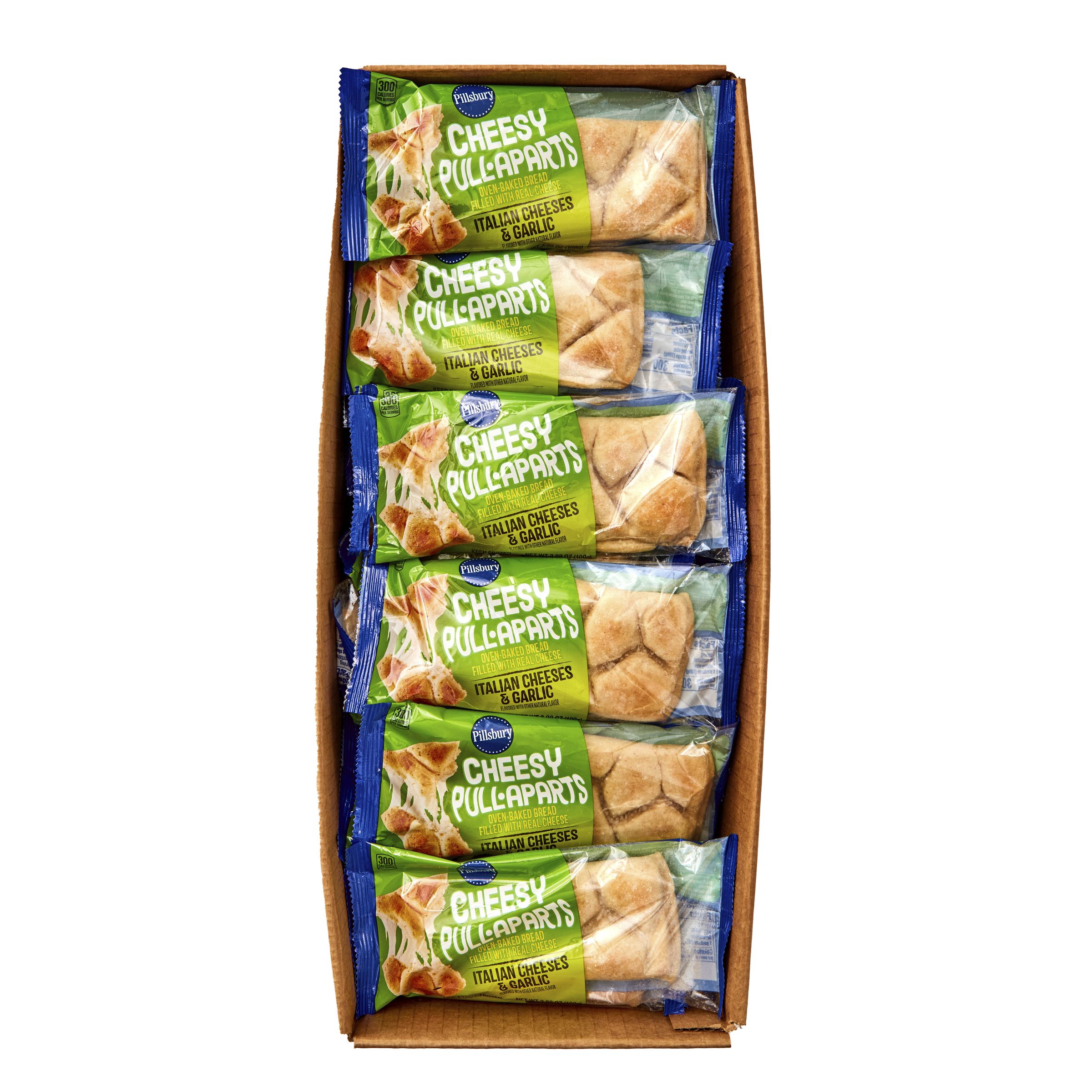  Open Case Pillsbury Frozen Meals Cheesy Pull-Aparts Single Serve Pouch Italian Cheeses & Garlic 72/3.88 OZ