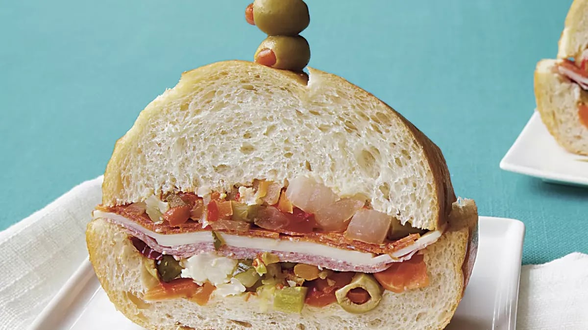 Make-Ahead Muffuletta Party Sandwiches