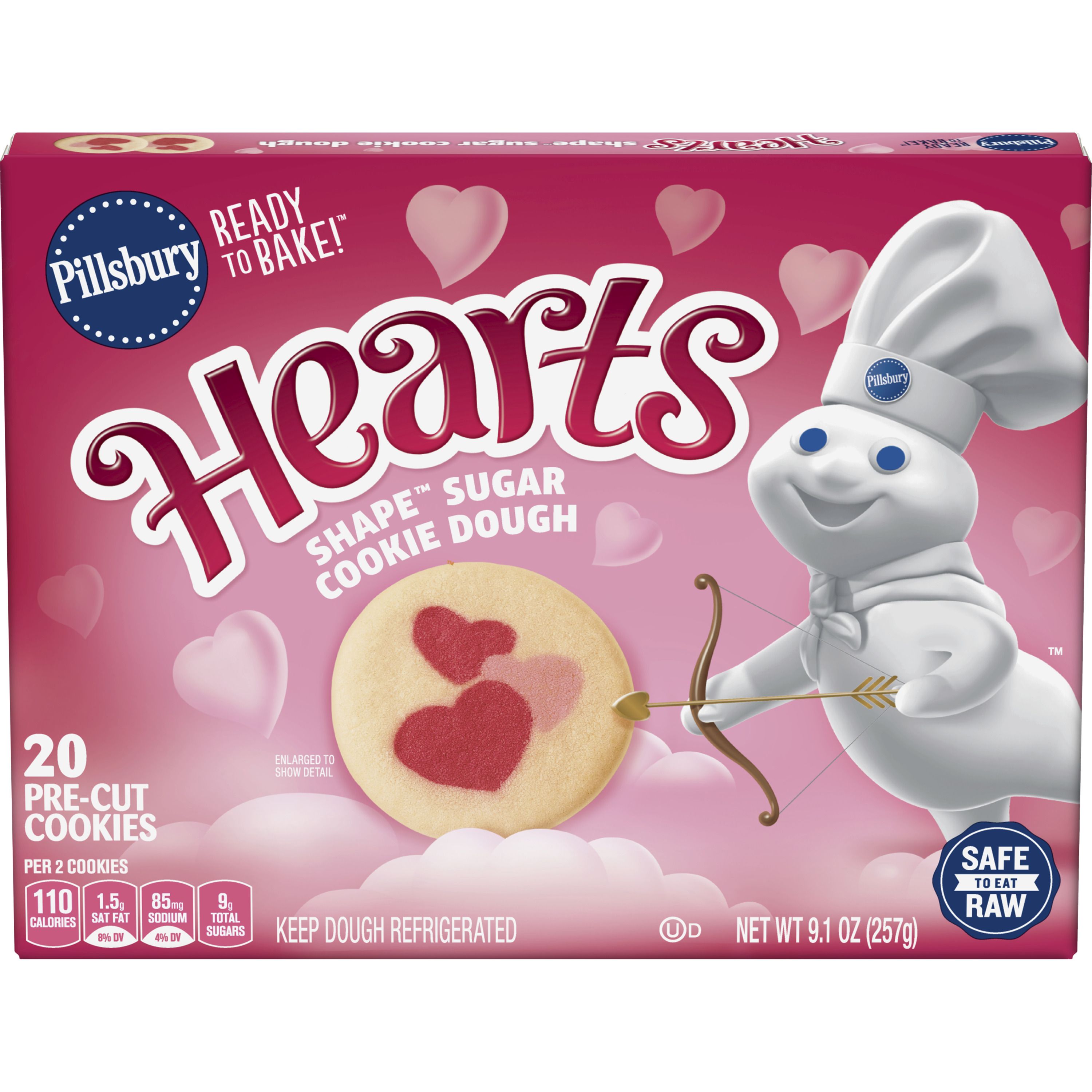 Pillsbury™ Shape™ Hearts Sugar Cookie Dough - Front