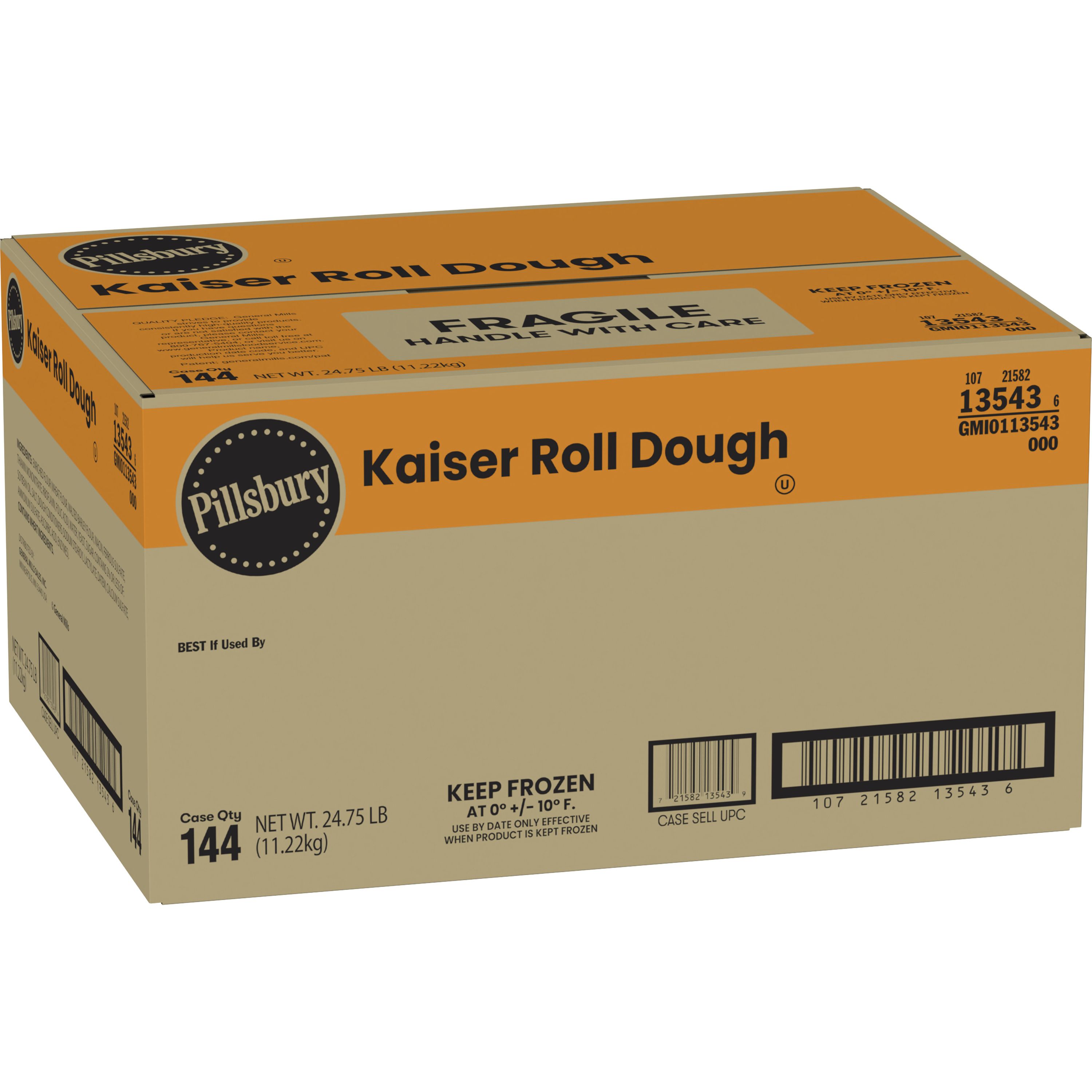 Case - Left Front 3D Pillsbury™ Kaiser Roll Dough 144 Count