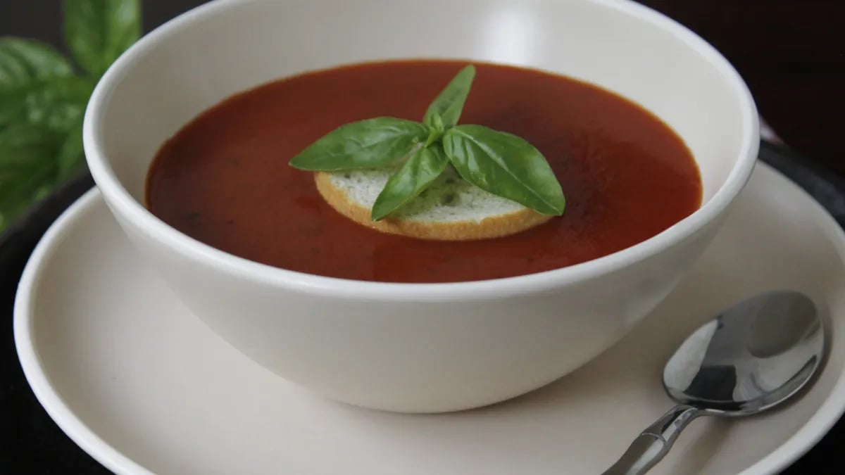 Dressed-Up Tomato Basil Soup