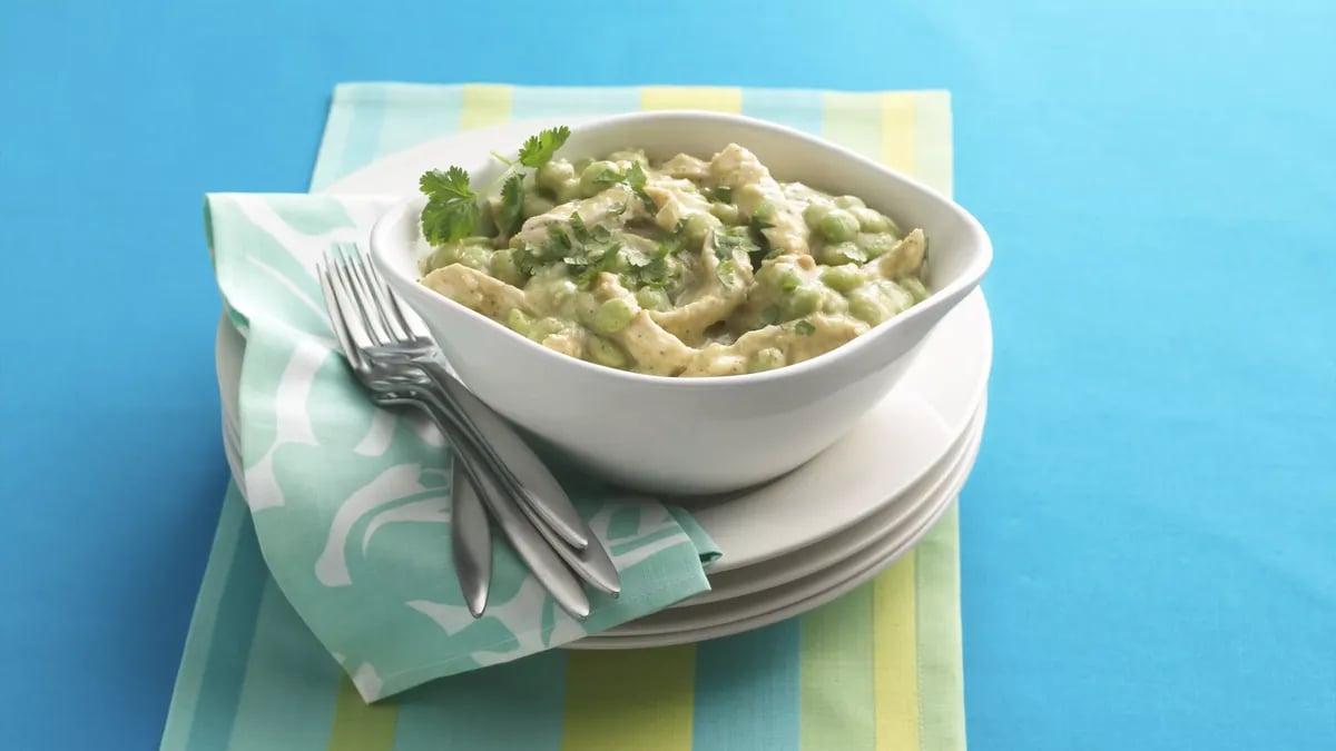 Baby Lima Beans in Green Salsa with Chicken