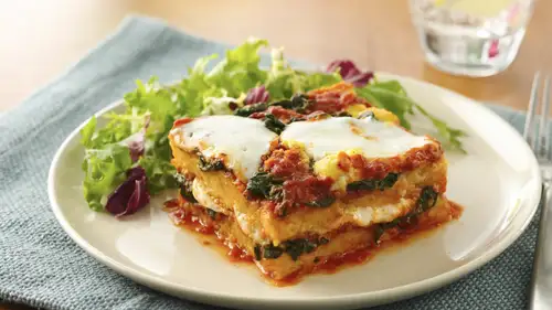 Polenta-Spinach Gratin with Panko 